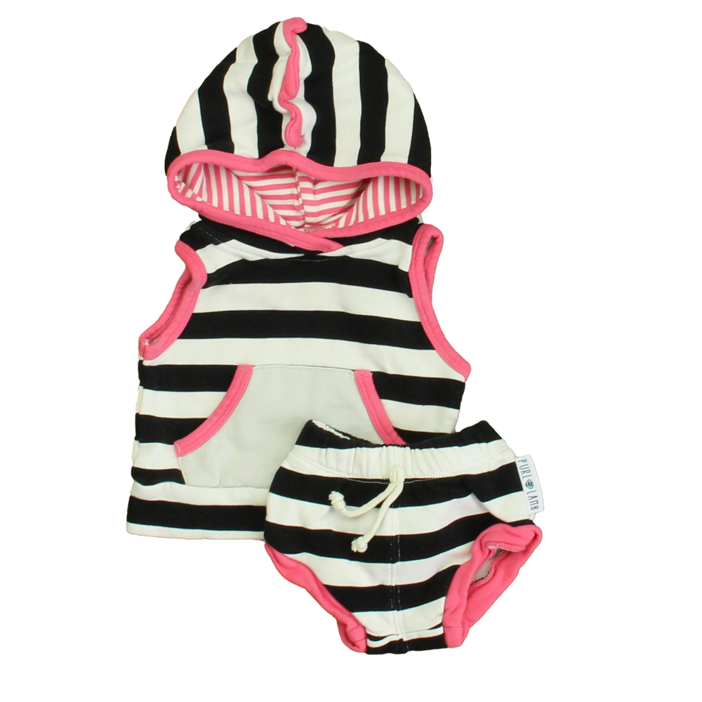 Purl Lamb Girls White | Black | PInk Apparel Sets size: 0-6 Months